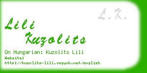 lili kuzolits business card